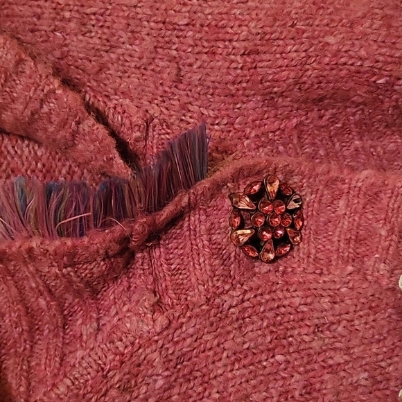 𝅺Upcycled Crop Boho Hippie Sweater Cardigan Jelbel NWT sz M/L - Picture 4 of 6